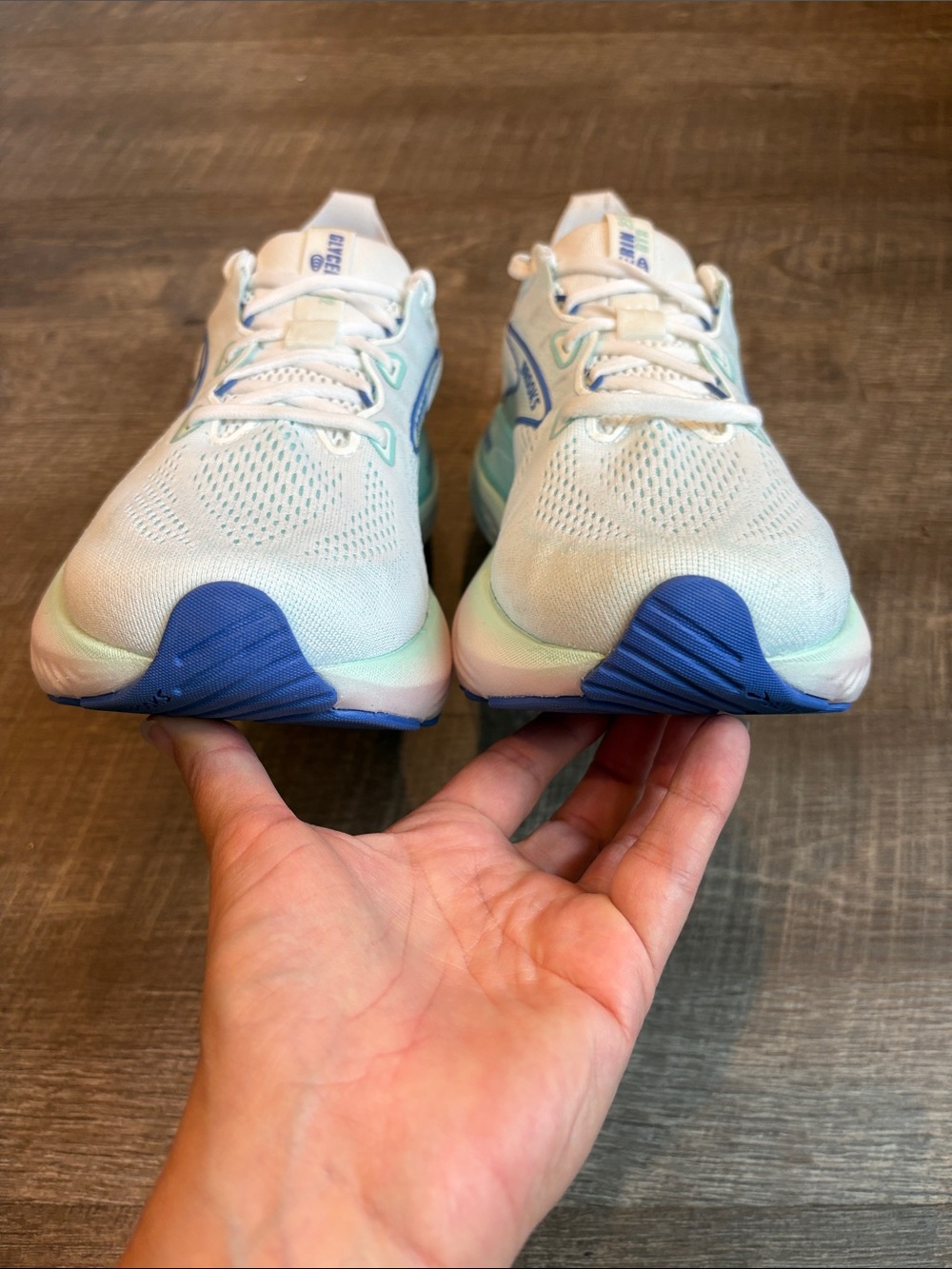 Brooks Women's Glycerin GTS 22 Women’s 10.5 White/Limpet Shell/Amparo Blue - Picture 4 of 10